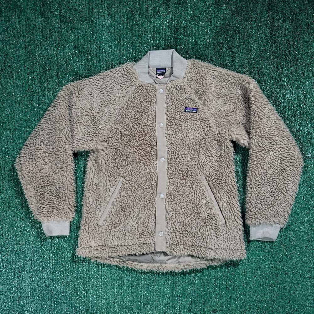 Womens Patagonia Retro-X Sherpa Bomber Jacket Natural Tan Large Size 12 Gorpcore